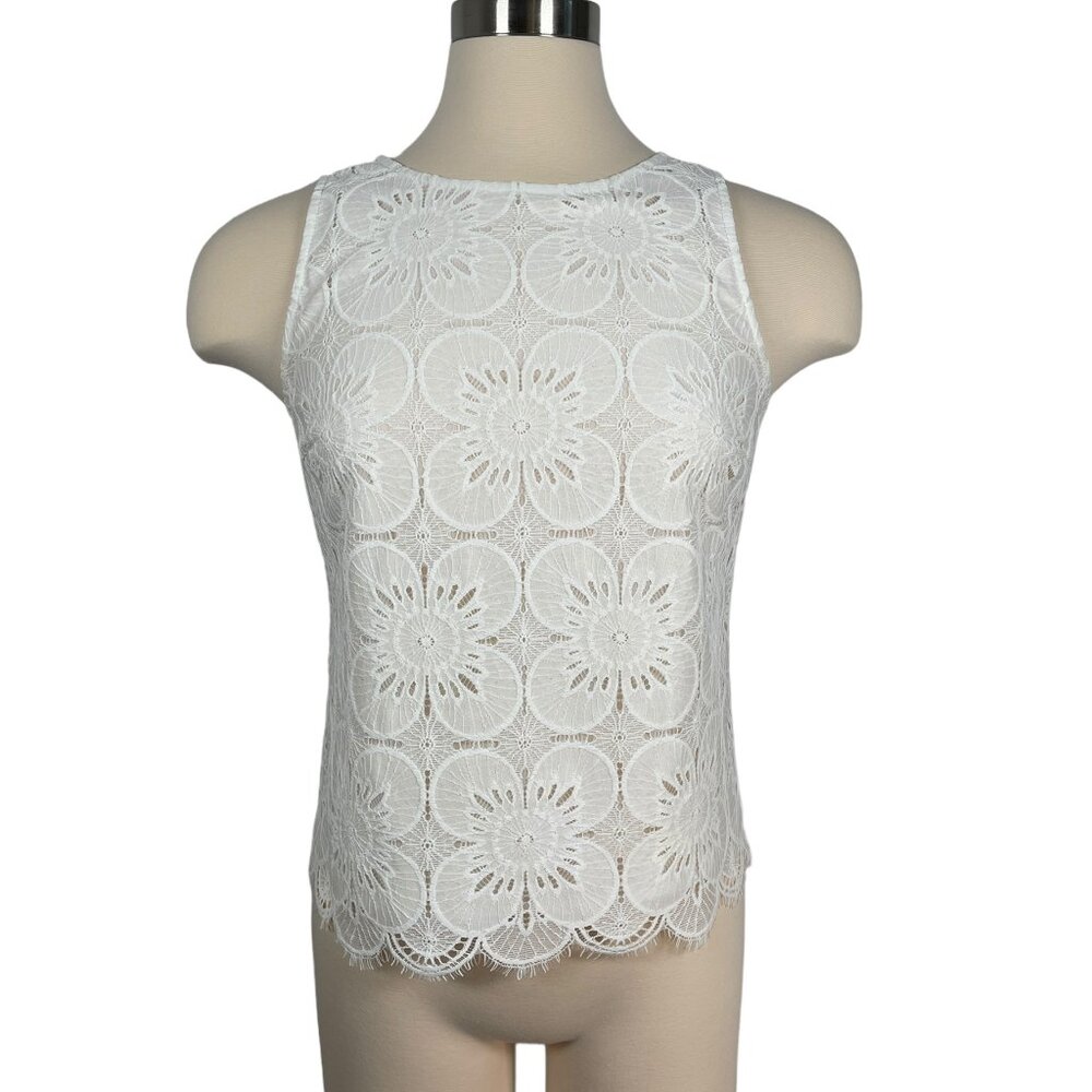 Trina Turk Floral Sleeveless Lace Top- Small